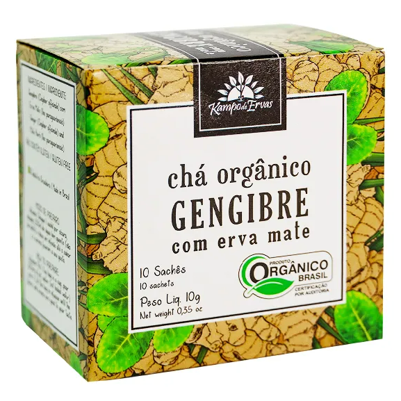 CHÁ ORGÂNICO DE GENGIBRE COM ERVA MATE