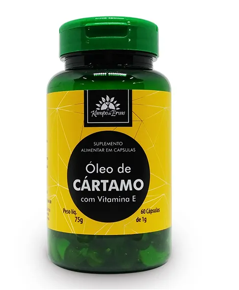 Óleo de Cártamo com Vitamina E - 60 Cápsulas de 1g