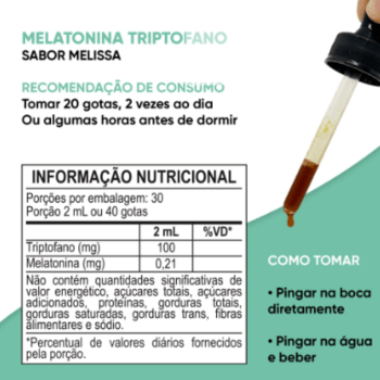 Melatonina e Triptofano Orgânico Gotas - 60ml