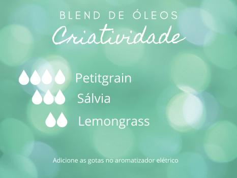 Blend Criatividade  - Óleo Essencial Lemongrass, Sálvia, Petitgrain 