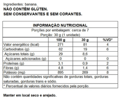 Bananinha Sem Açúcar -  200g