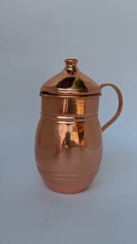 Jarra de Cobre 700ml  + Caneca + Raspador de Língua de Cobre