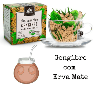CHÁ ORGÂNICO DE GENGIBRE COM ERVA MATE